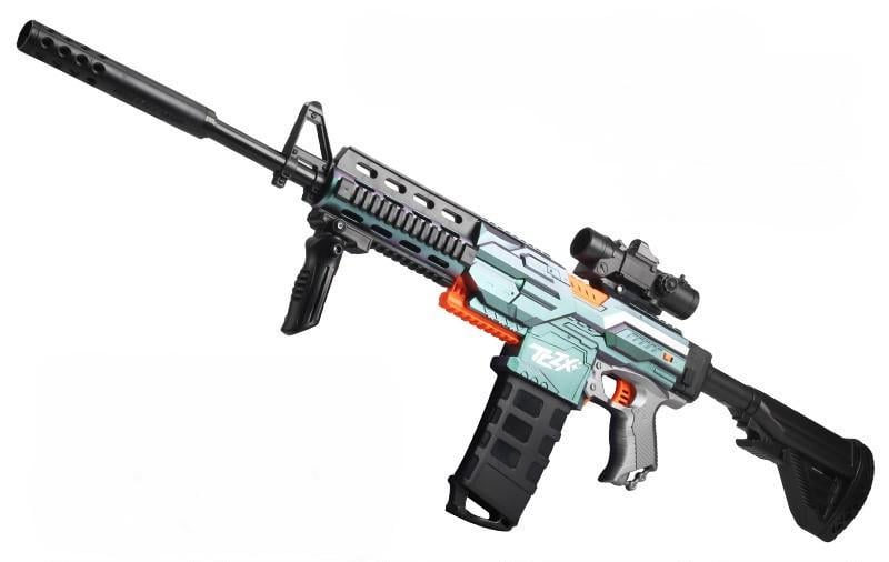 Игрушечный автомат NERF M416 на мягких шарах аккумуляторный 102 см Зеленый Игрушечный автомат NERF M416 на мягких шарах аккумуляторный 102 см Зеленый