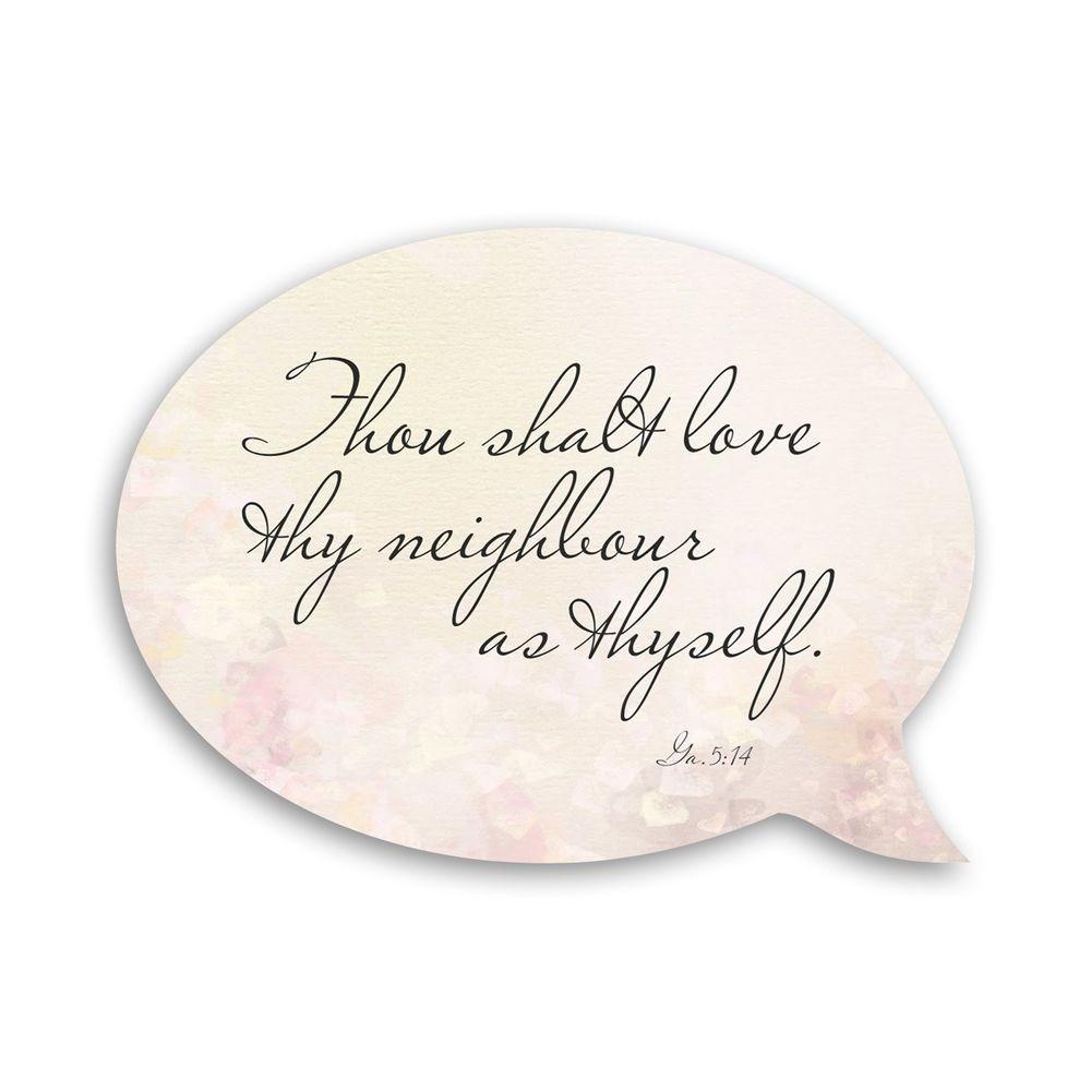 Магнит-выслов деревянный "Thou shalt love they neighbour" (хрмв0001а)