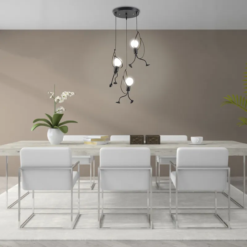 Люстра подвесная 3 человечка Черный (12279615) - фото 4