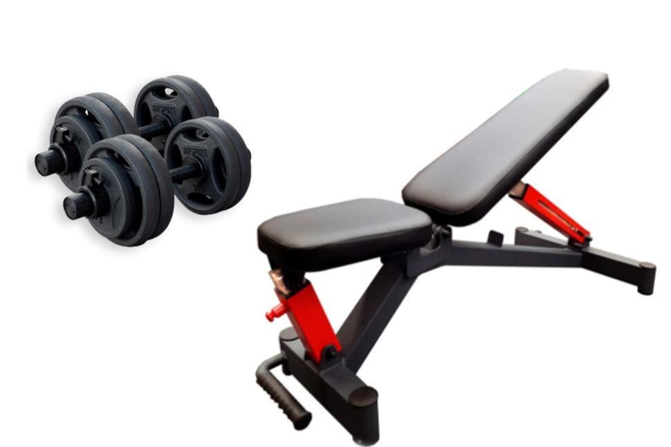 Набор скамейка для жима RN-Sport black rock + гантели RN-Sport (7618381)