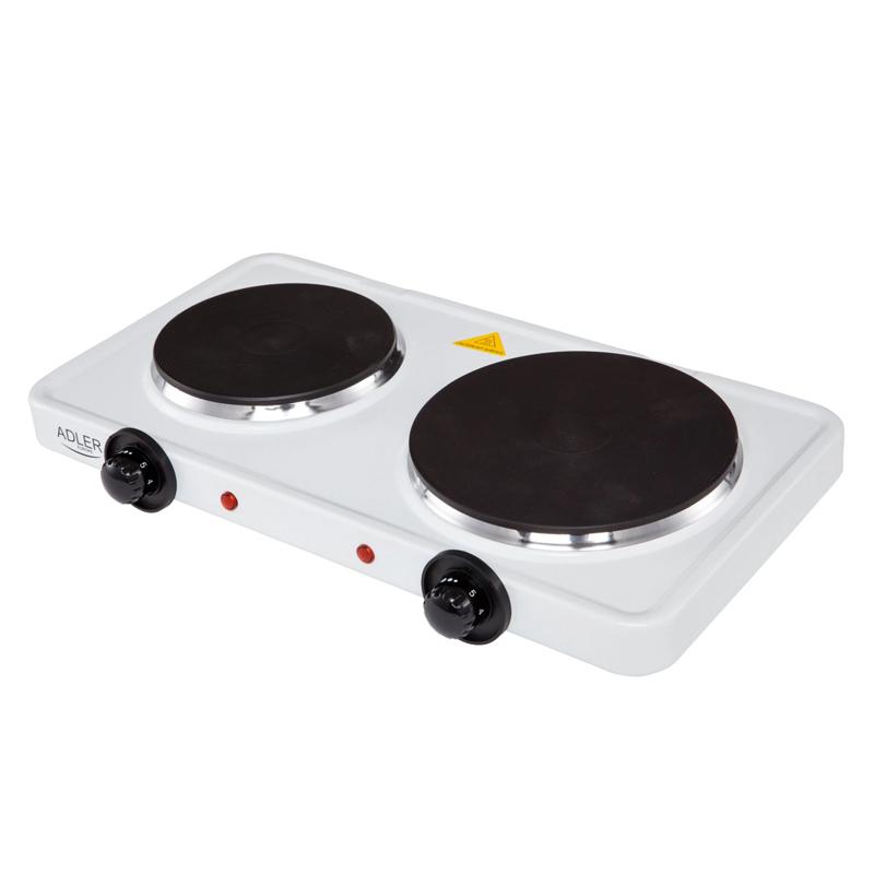 Плита электрическая настольная Adler AD 6504 переносная на 2 конфорки 2500 Вт Белый