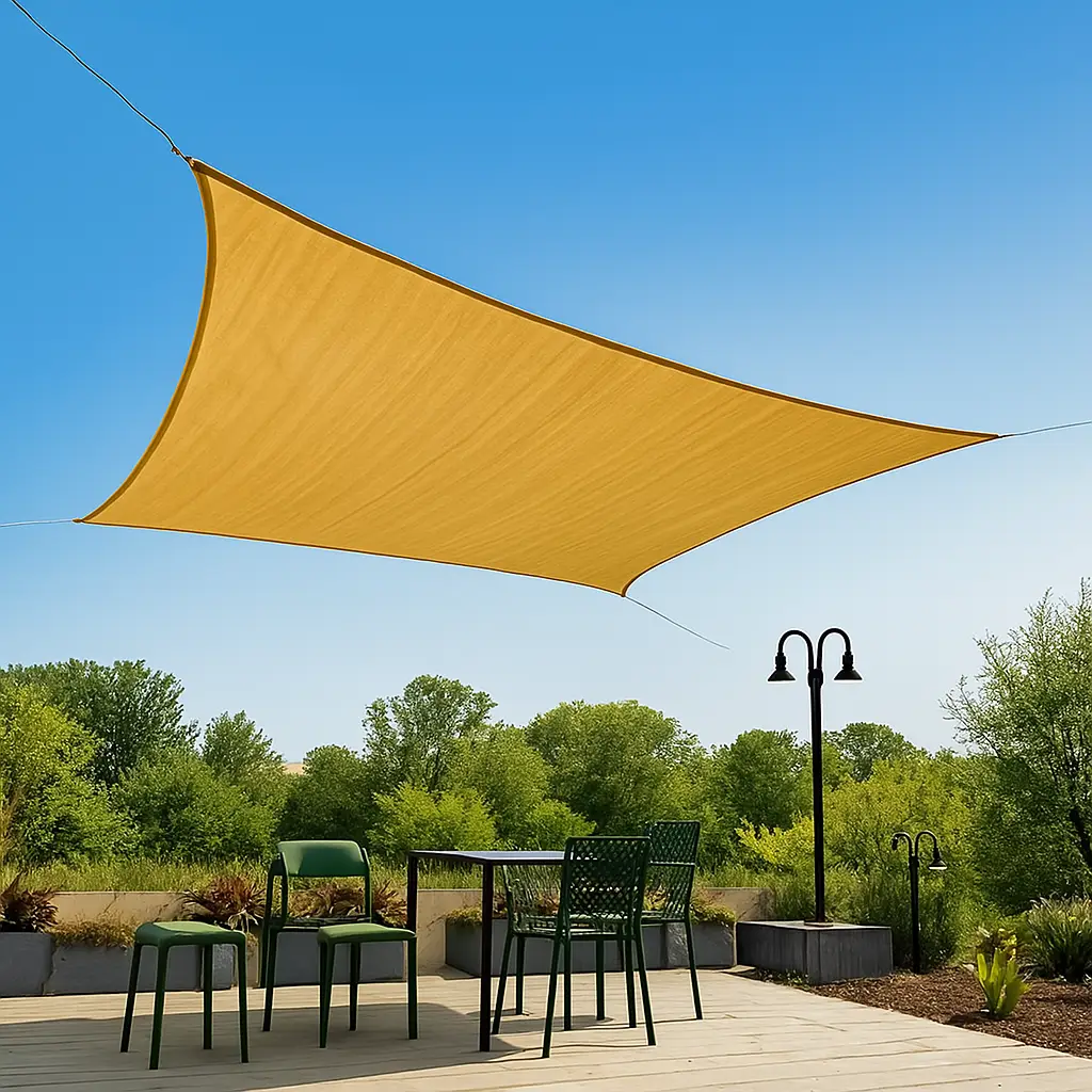 Тент солнцезащитный водонепроницаемый квадратный Оксфорд 3х3 м Бежевый