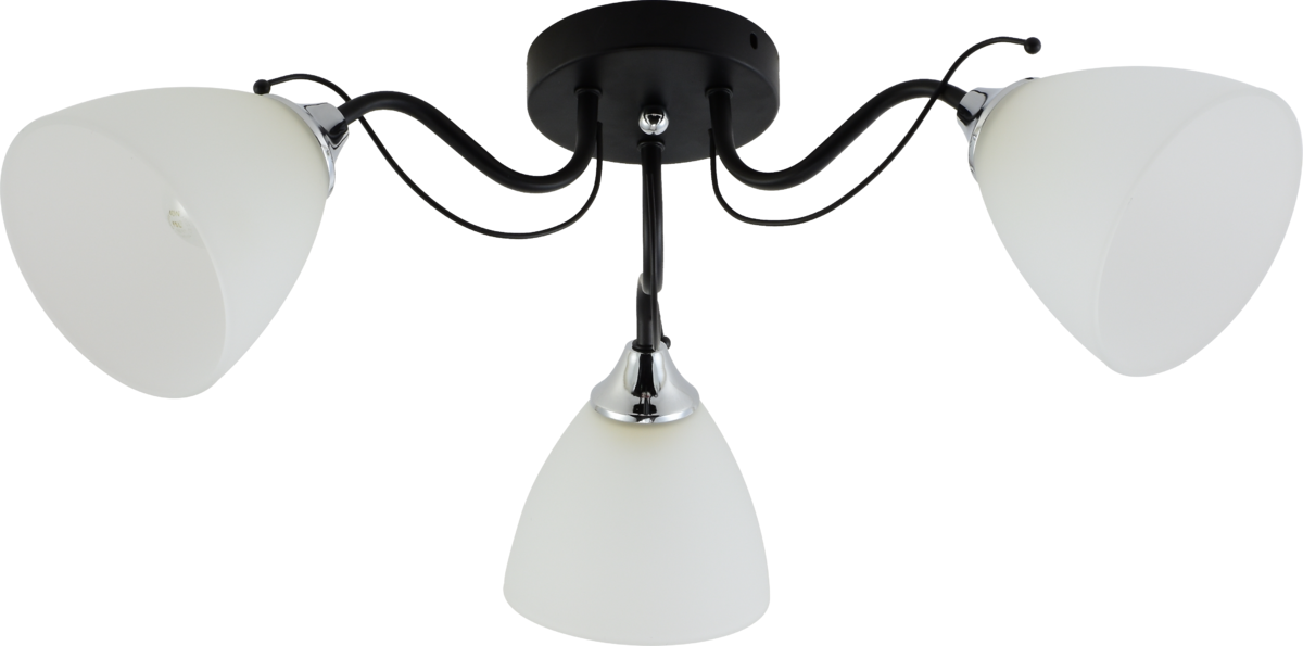 Люстра потолочная Light House SRS-20761/3 плафоны белые Черный/Хром