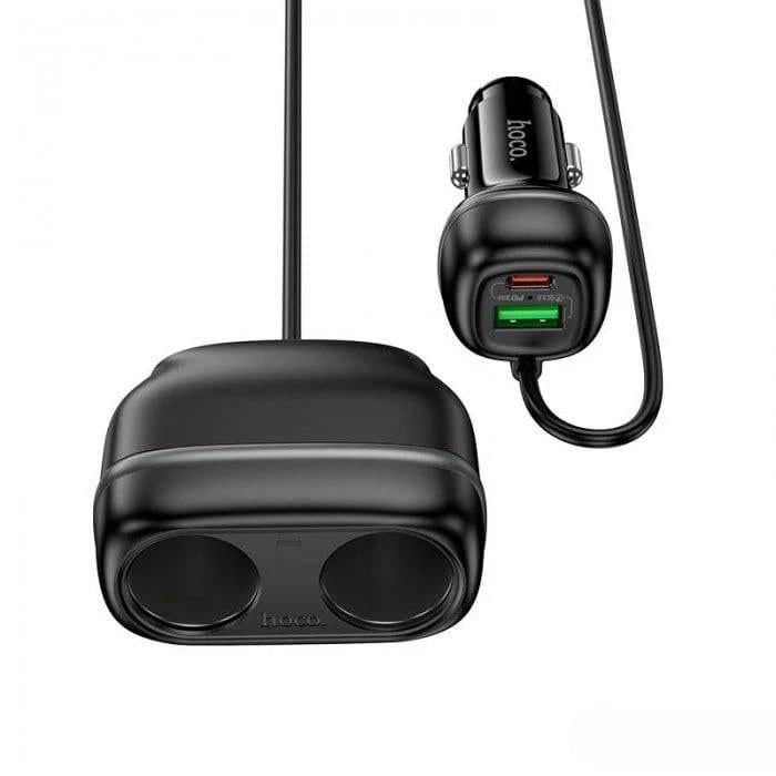 Зарядний пристрій автомобільний Hoco Z59 Rank 48W Dual Port PD30W+QC3.0 для двох роз’ємів прикурювача (24938421)