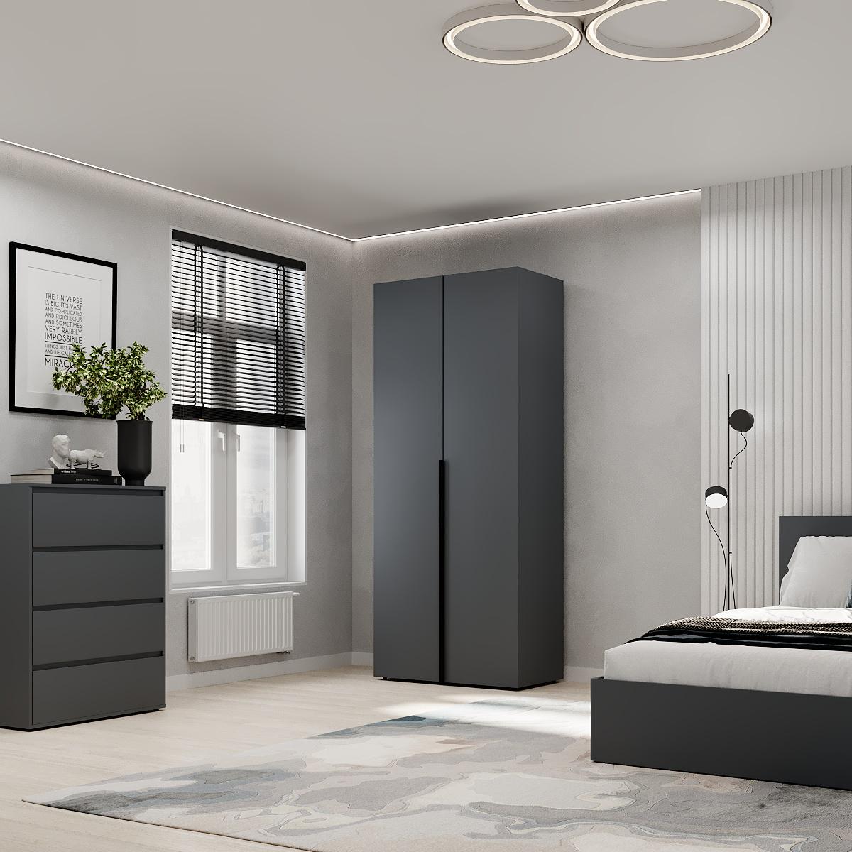 Шкаф распашной комбинированный ART IN HEAD №13 Light 800x500x2200 мм Графит серый (GALTK0137000000) - фото 3 Шкаф распашной комбинированный ART IN HEAD №13 Light 800x500x2200 мм Графит серый (GALTK0137000000) - фото 3