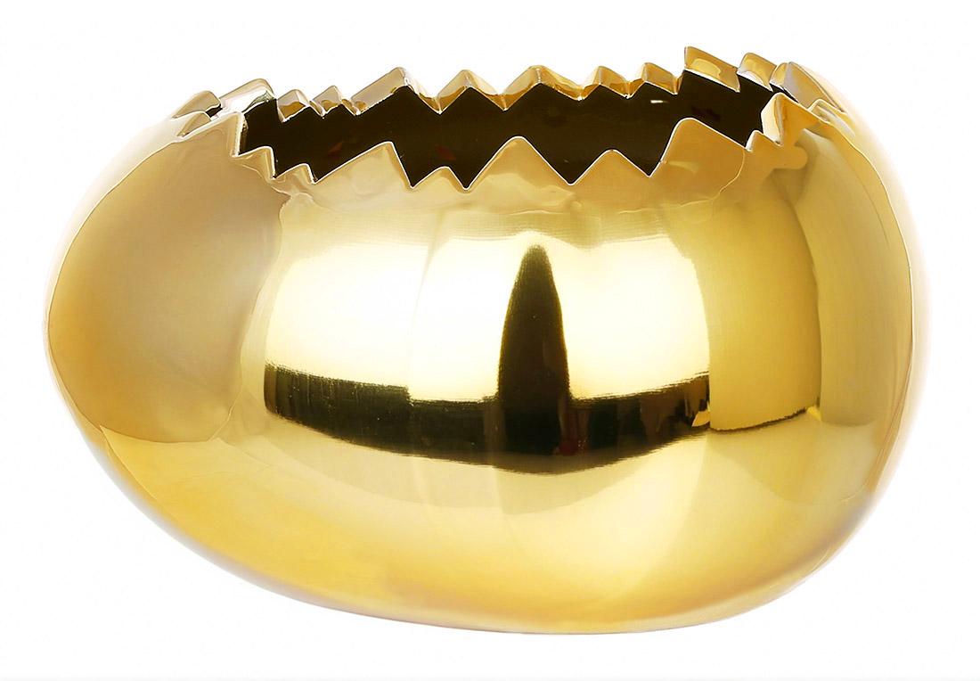 Кашпо фарфоровое BonaDi в форме яйца 17x13x10 см Золотой (495-535) - фото 1 Кашпо фарфоровое BonaDi в форме яйца 17x13x10 см Золотой (495-535) - фото 1