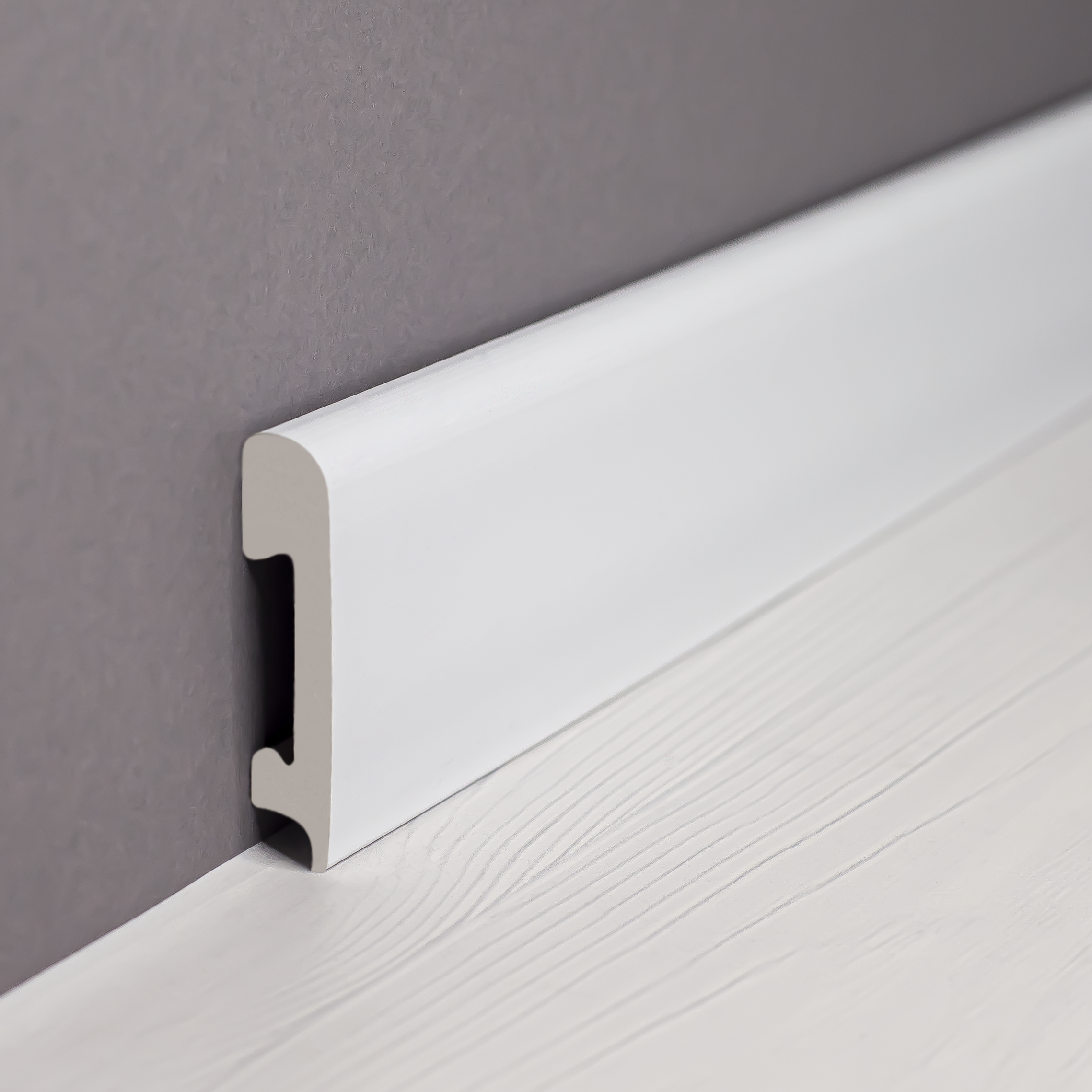 Плинтус дюрополимерный 77х15х2500 мм Белый (7715P-5004-3)