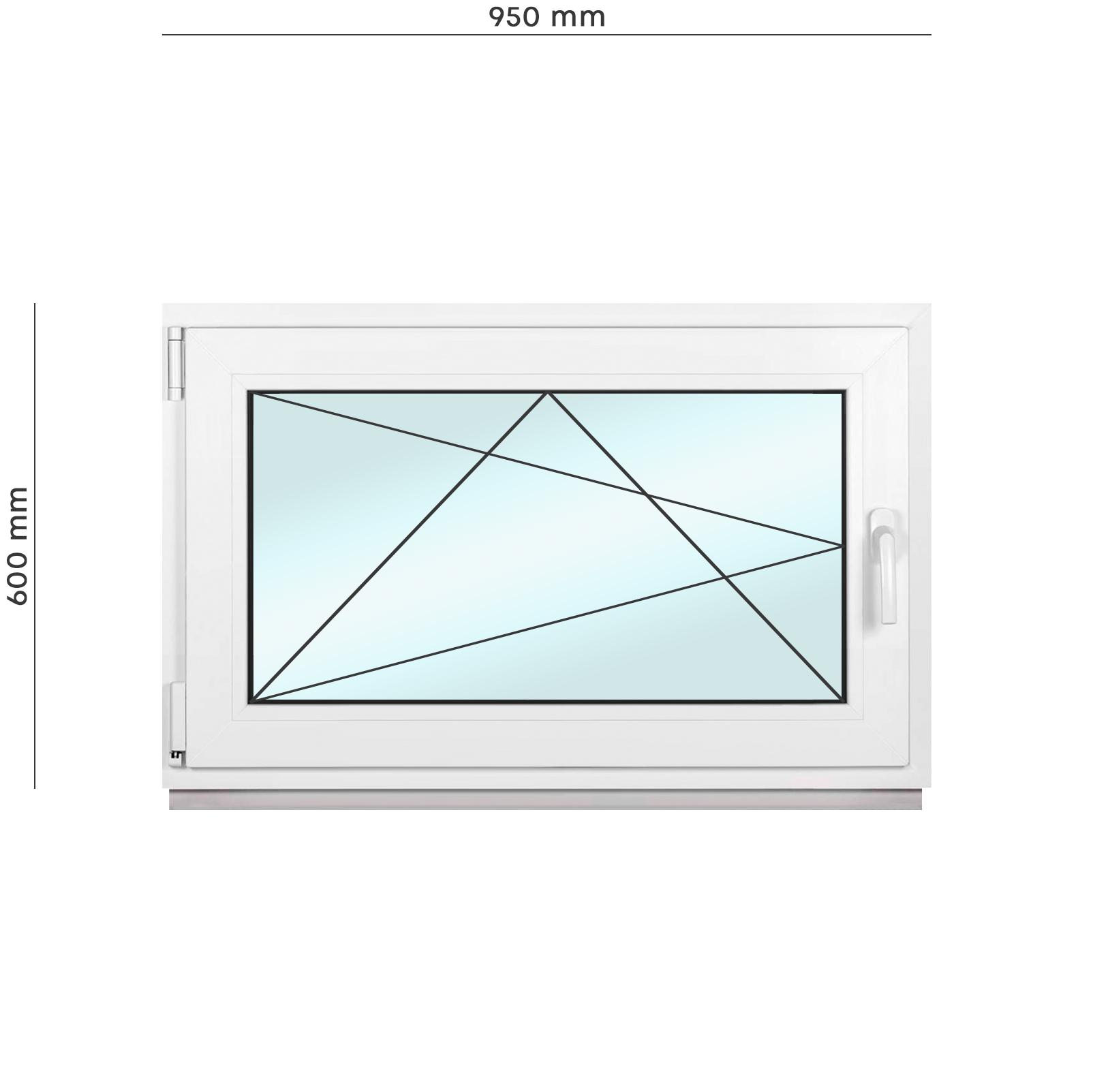 Окно металлопластиковое Framex поворотно-откидное с левым открытием 950х600 мм Белый - фото 2