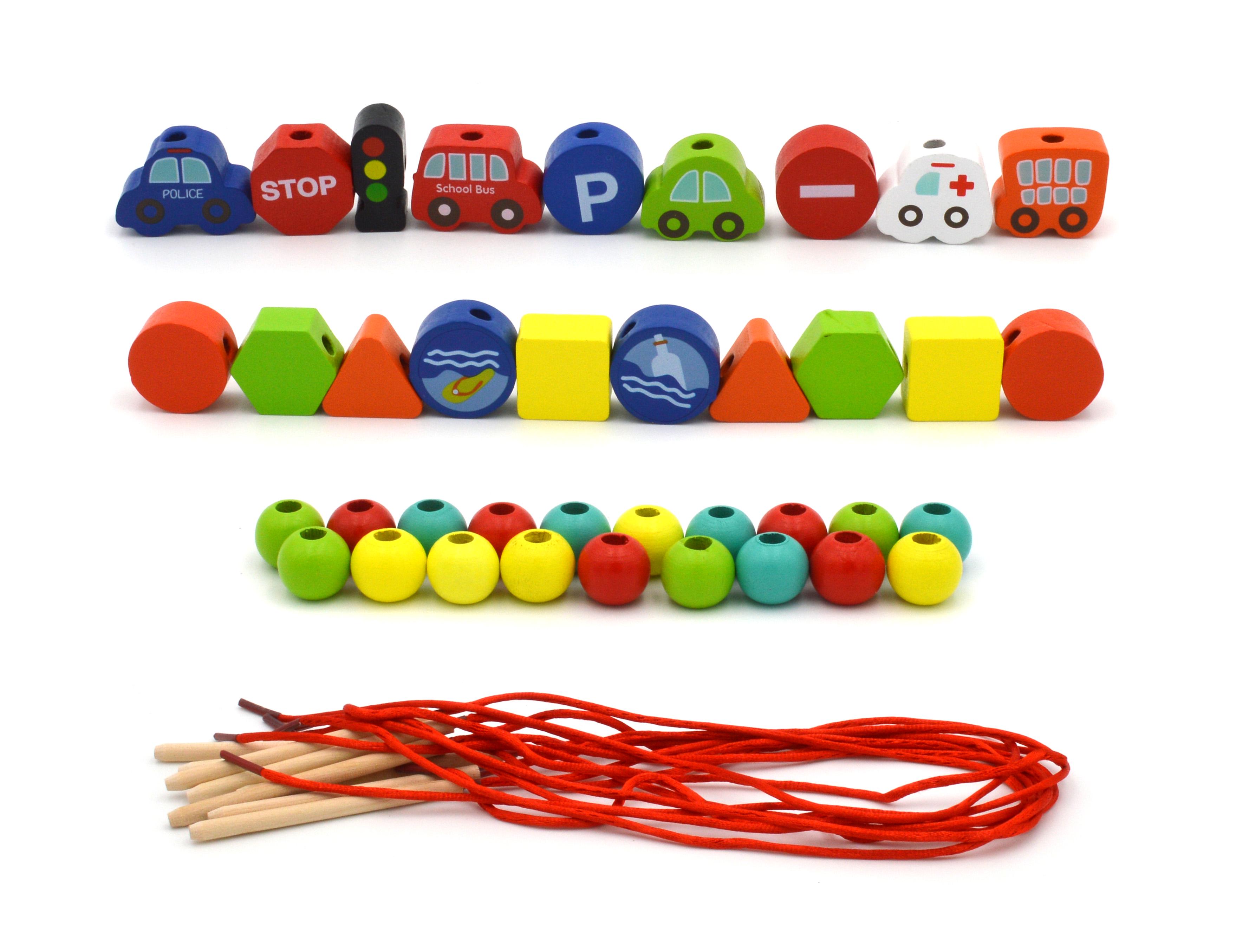 Шнурівка дерев'яна тварини/букви/цифри/транспорт/намистини (74425) - фото 2 Шнурівка дерев'яна тварини/букви/цифри/транспорт/намистини (74425) - фото 2