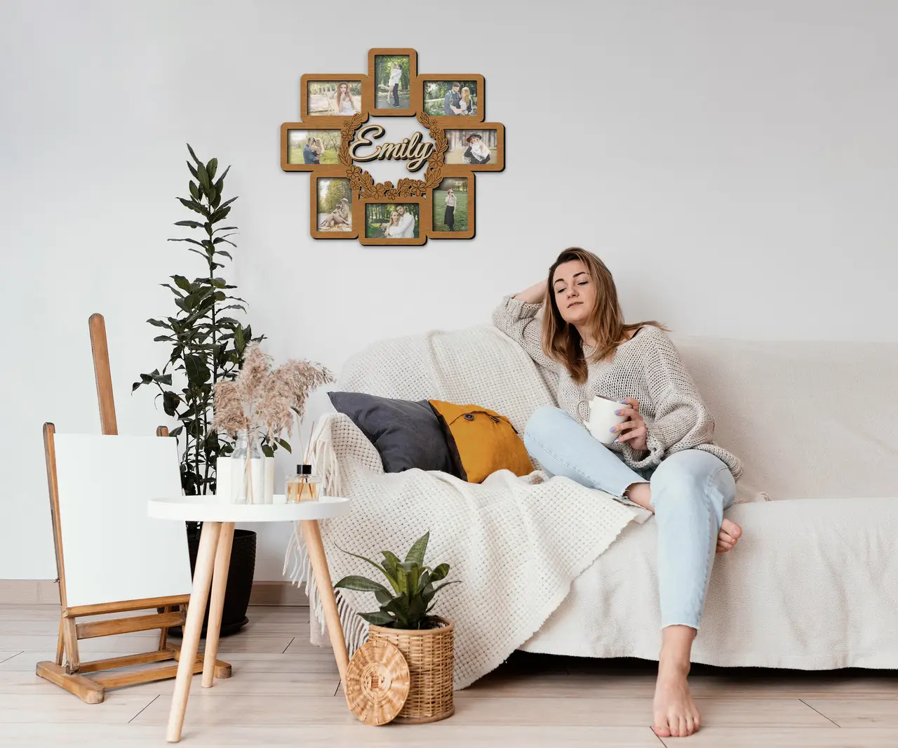 Рамки для фотоколлажа деревянные с цветами на 8 фото Светло-коричневый (flowers_name_collage-2) - фото 3 Рамки для фотоколлажа деревянные с цветами на 8 фото Светло-коричневый (flowers_name_collage-2) - фото 3