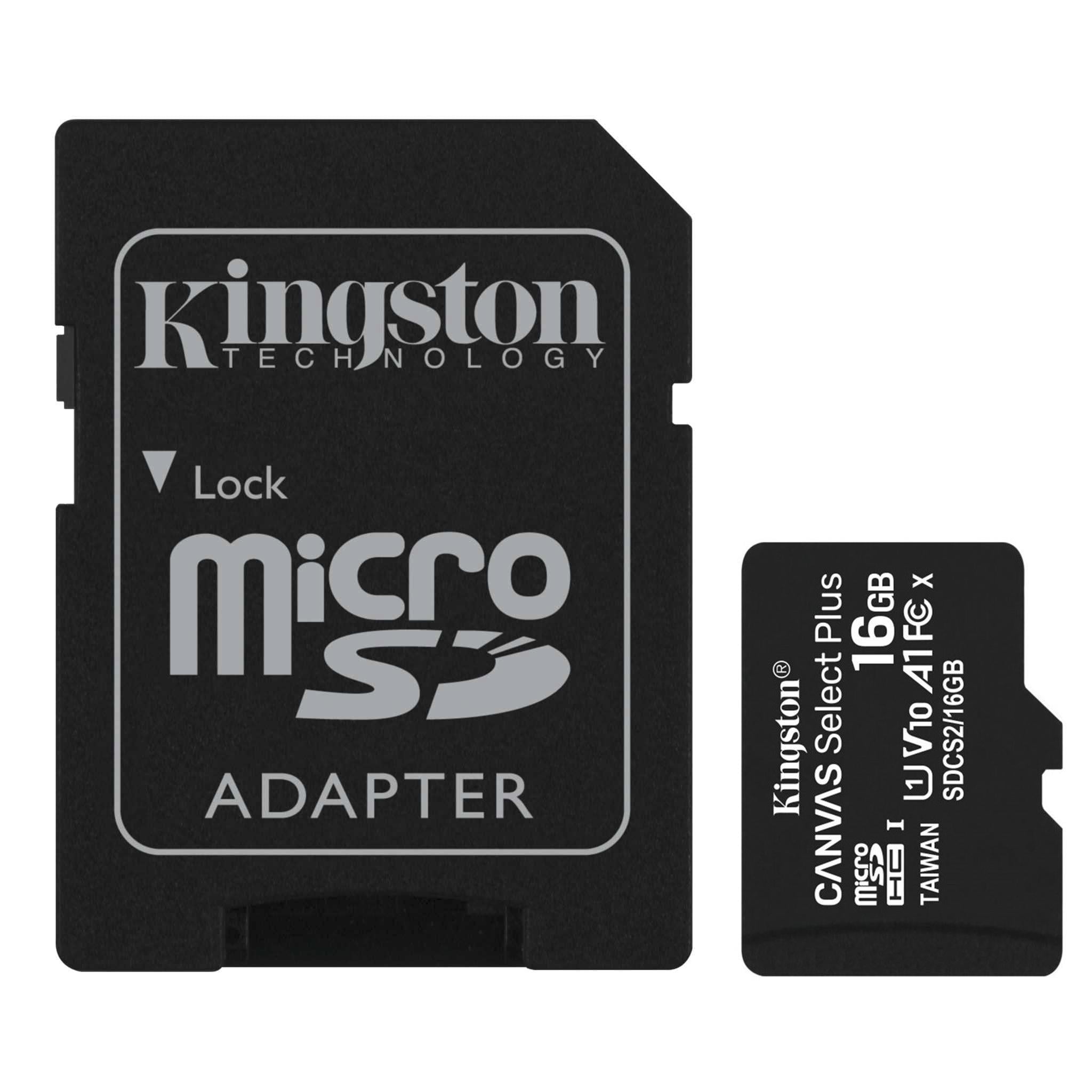 Карта памяти Kingston 16Gb micro SD Class 10 Canvas Select Plus