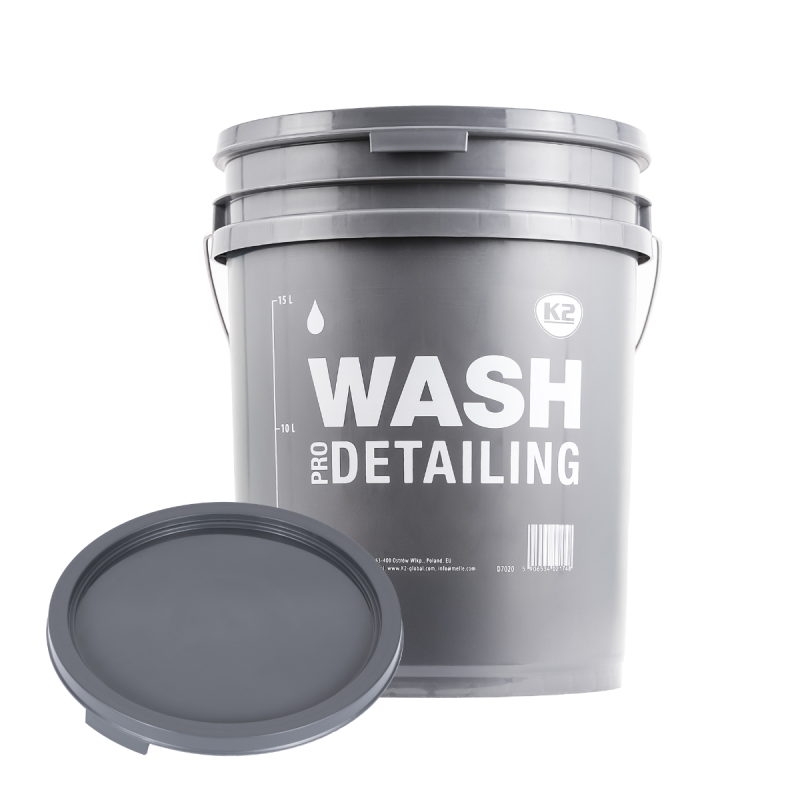 Відро для миття автомобіля K2 WASH Pro Detailing міцне пластикове з маркуванням 20 л