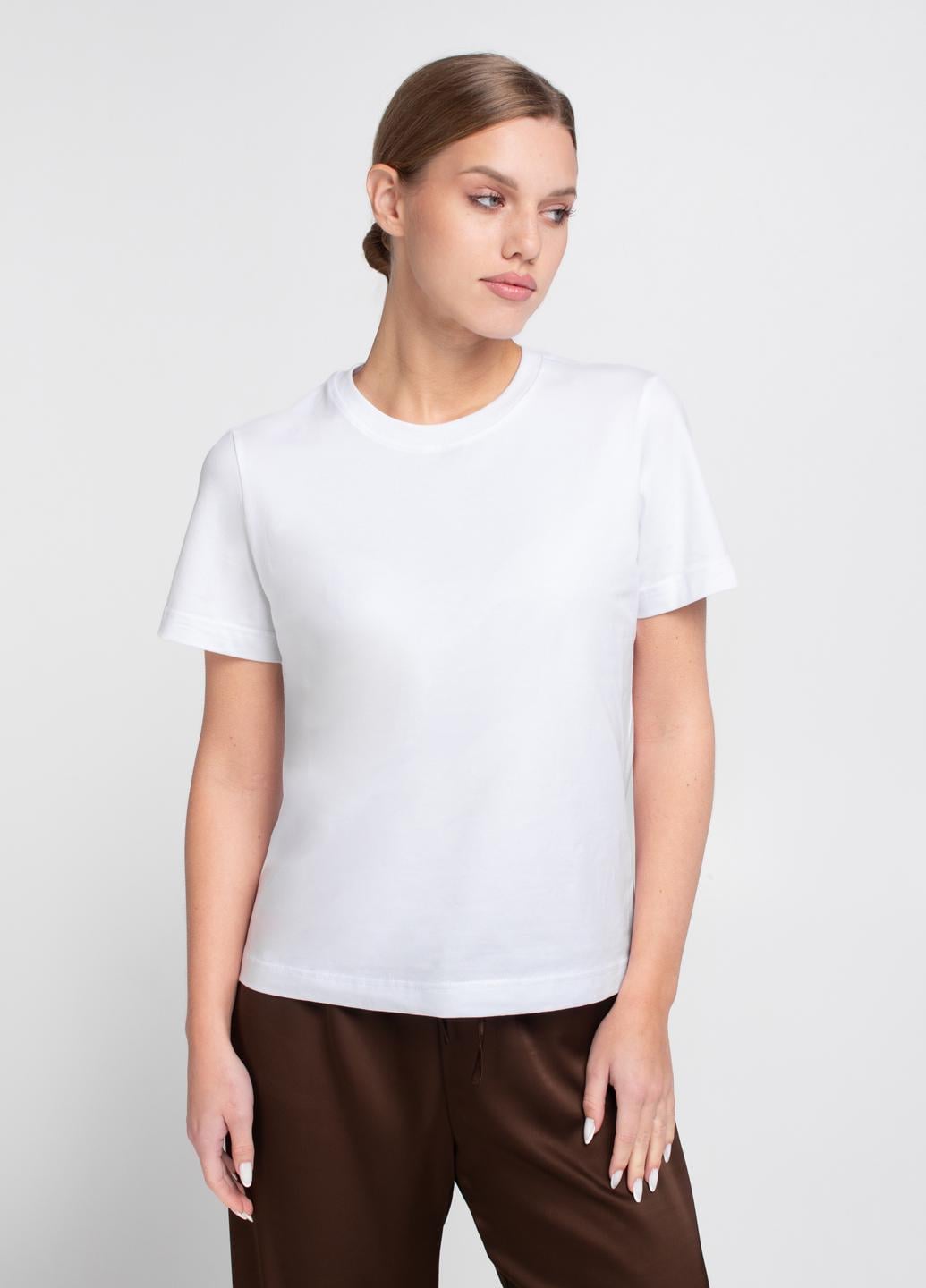Футболка женская хлопковая Giulia T/SHIRT BASIC NECK FLEX 4815/010 L White (36086238)