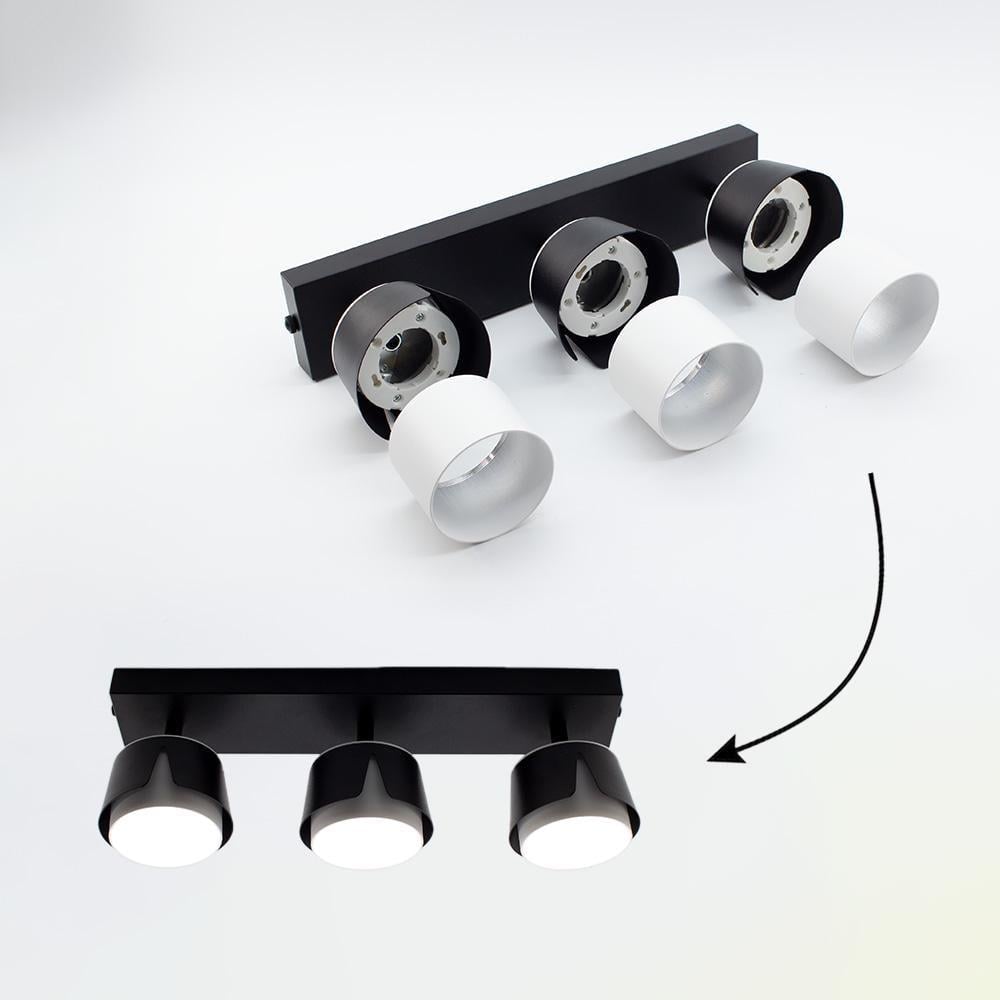 Светильник точечный ESLLSE TELA 3R DL GX53 400x100x135 мм Черно-белый (10535) - фото 5