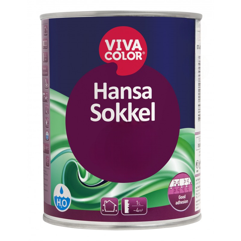 Фарба для цоколя матова Vivacolor Hansa Sokkel воднодисперсійна база С 0,9 л Прозорий (2149486740)