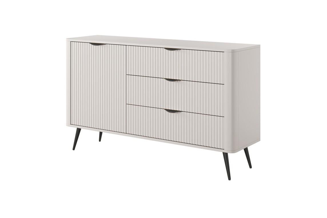 Комод Perfect Home Lante 1D3S/138 1-дверный с 3 ящиками и черными ножками Бежевый (PFH-091178) - фото 7