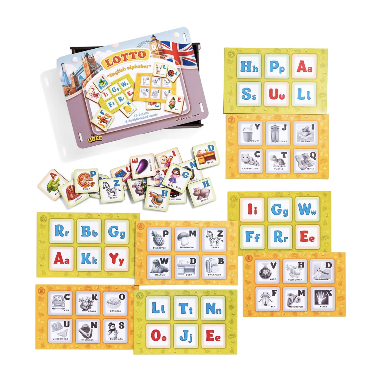 Настольная игра лотто UBumblebees Английская азбука - фото 8 Настольная игра лотто UBumblebees Английская азбука - фото 8