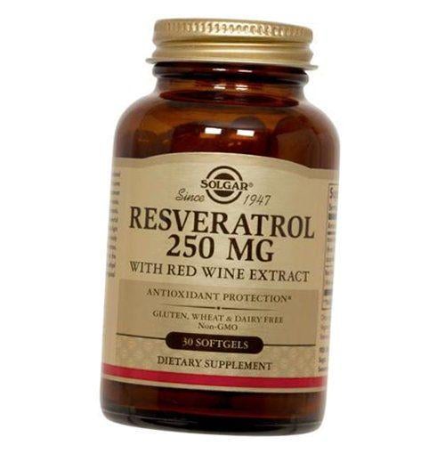 Ресвератрол Resveratrol 250 с экстрактом красного вина 30 капс. (70313007)