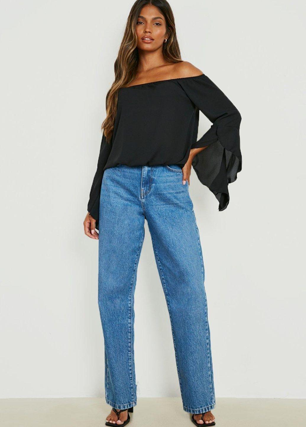 Блуза Boohoo с фигурными рукавами XL Черный (10410/48) - фото 2