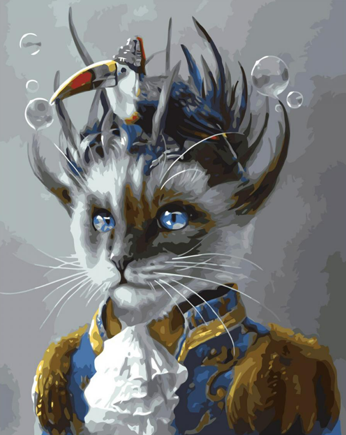 Картина по номерам Strateg Животные Поп-арт: Кит-аристократ в термопакете 40х50 см (VA-2059-mt)