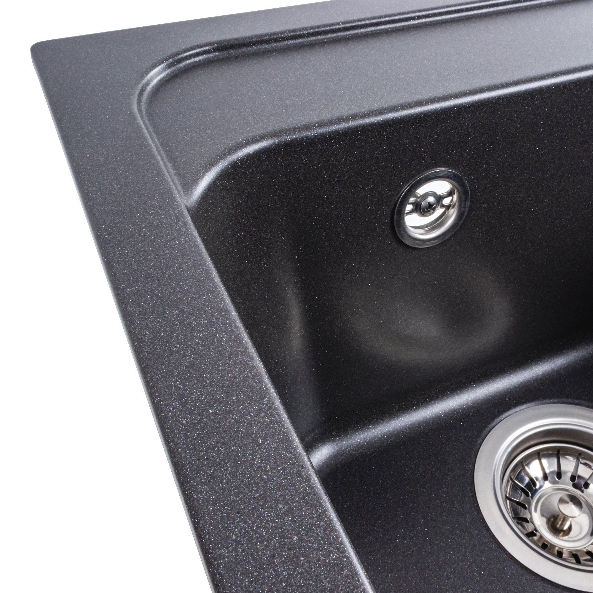 Мойка для кухни гранитная Platinum 4050 KORRADO матовая Морион - фото 4 Мойка для кухни гранитная Platinum 4050 KORRADO матовая Морион - фото 4