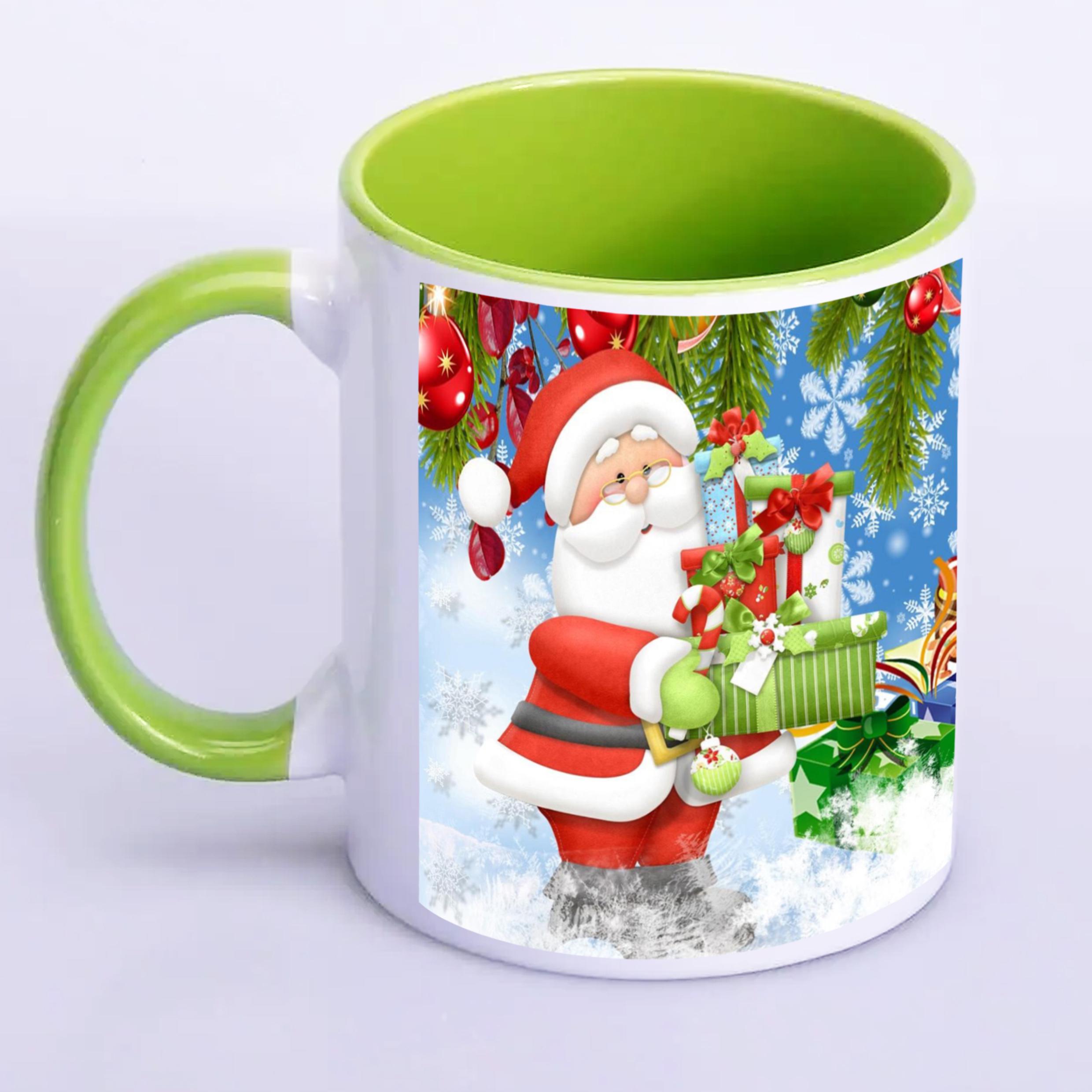 Чашка с принтом "От святого Николая" №6 330 мл Салатовый (16914)