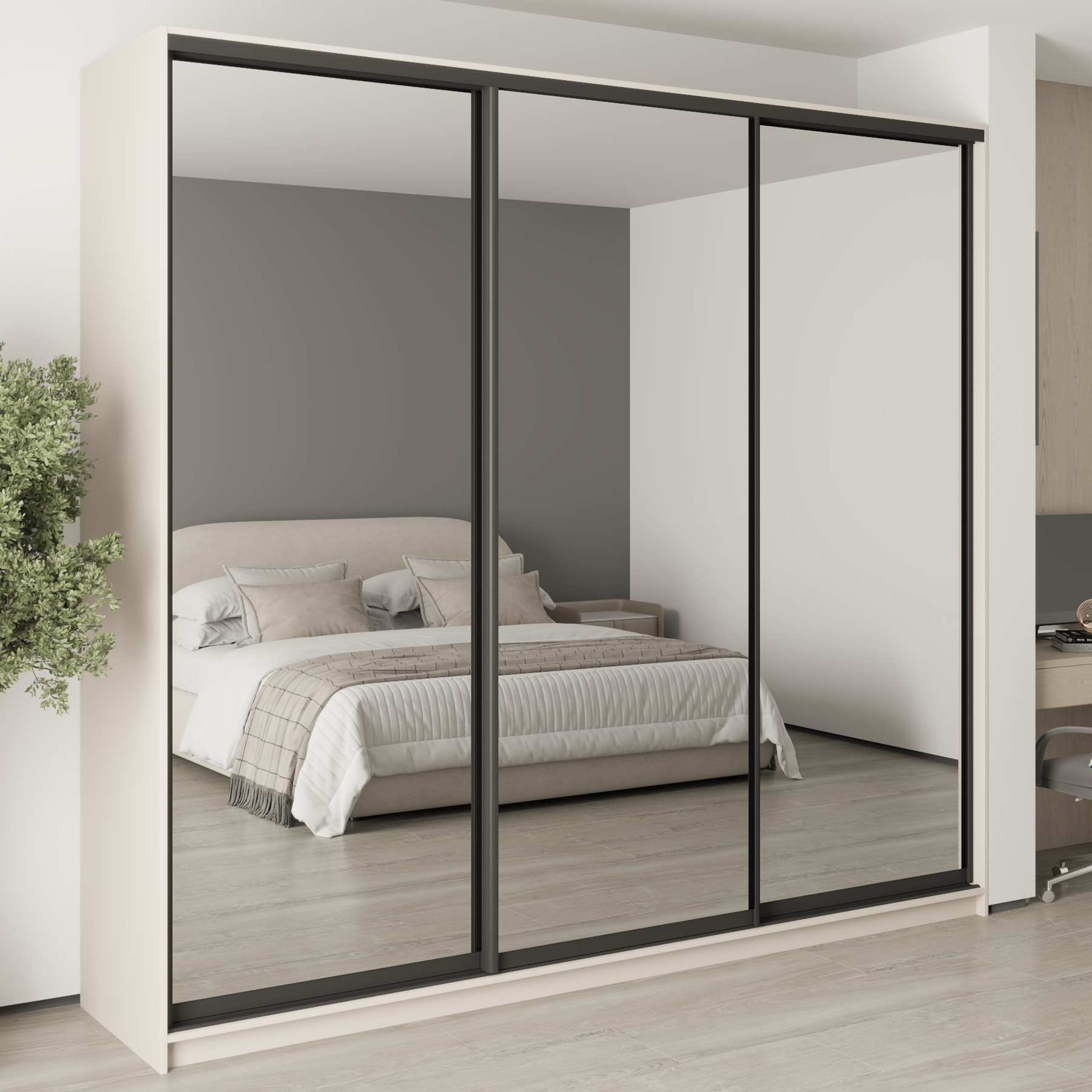 Шкаф-купе трехдверный Mebel Star Комбо BG MBS-9846 260х60х240 см Кашемир (1009835)