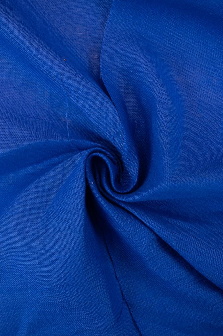 Ткань льняная костюмная 09с52 240 г/м2 цвет 1318 Nautical Blue 19-4050 TCX 100% лен Электрик (OBR1542_1318)