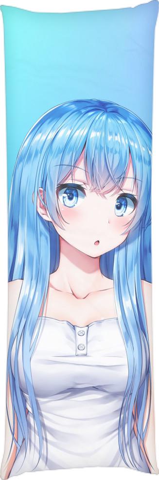 Подушка дакимакура Girl Blue 60x180 см (14102024)
