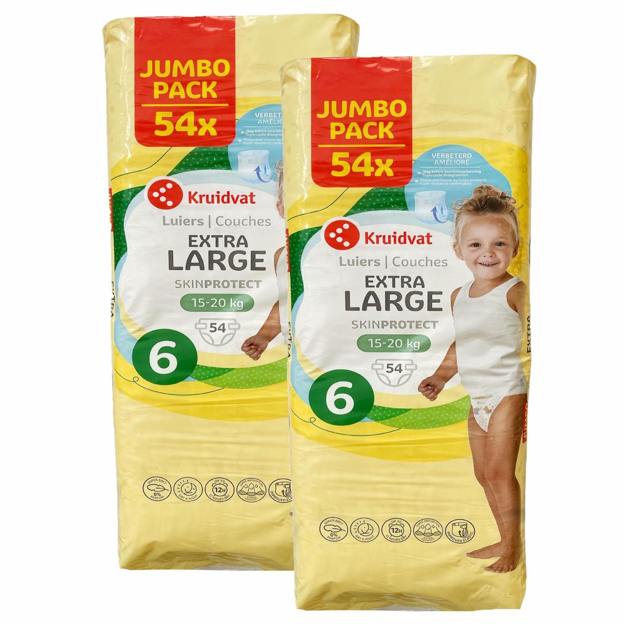 Підгузки дитячі Kruidvat 6 Extra Large JUMBOPACK 15-20 кг 108 шт. (26755648)