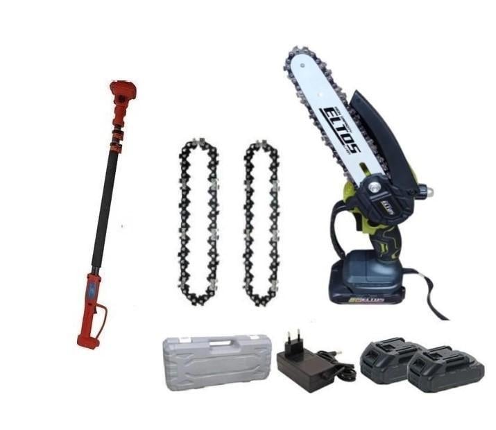 Пила цепная аккумуляторная Eltos АПЦ-20/6 - 2 BL удлинитель VS'2000/безщеточный мотор/телескопическая штанга-удлинитель 1,6-2 м (24813224)