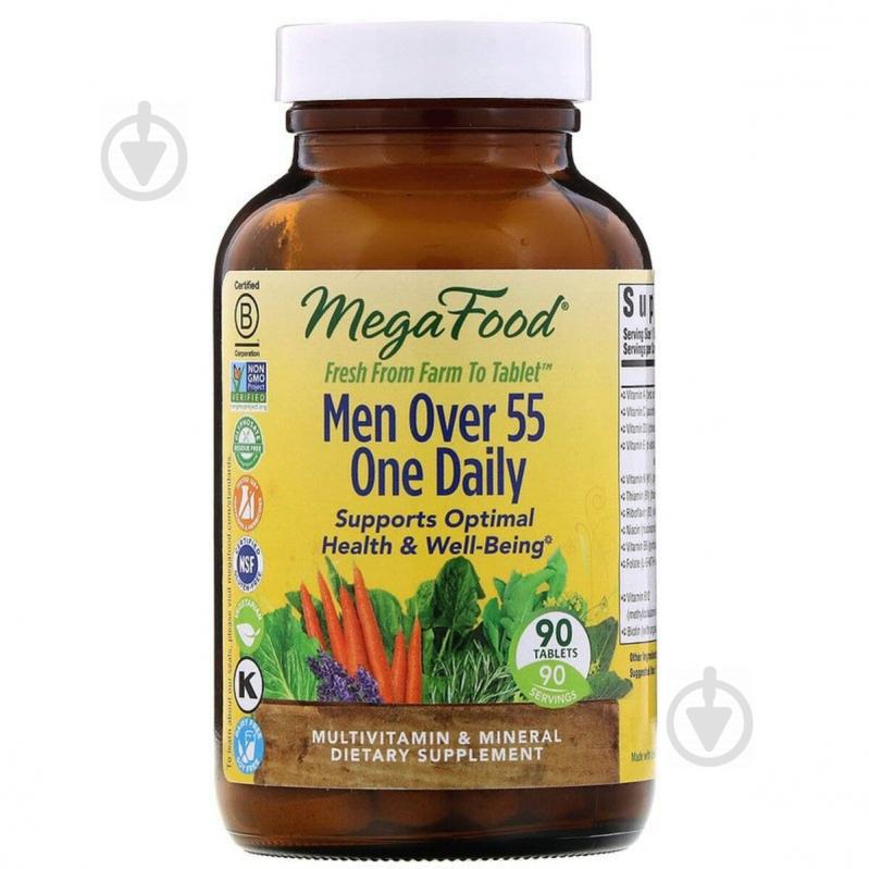 Мультивитамины для мужчин 55+, Men Over 55 One Daily, MegaFood, 90 таблеток
