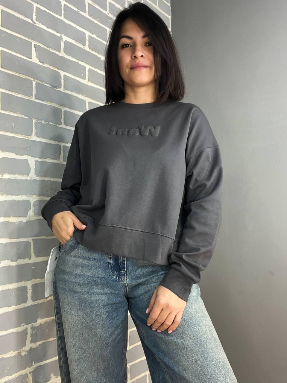 Світшот жіночий U S 293 WANT широкий попереду OS Графітовий (1514) - фото 1