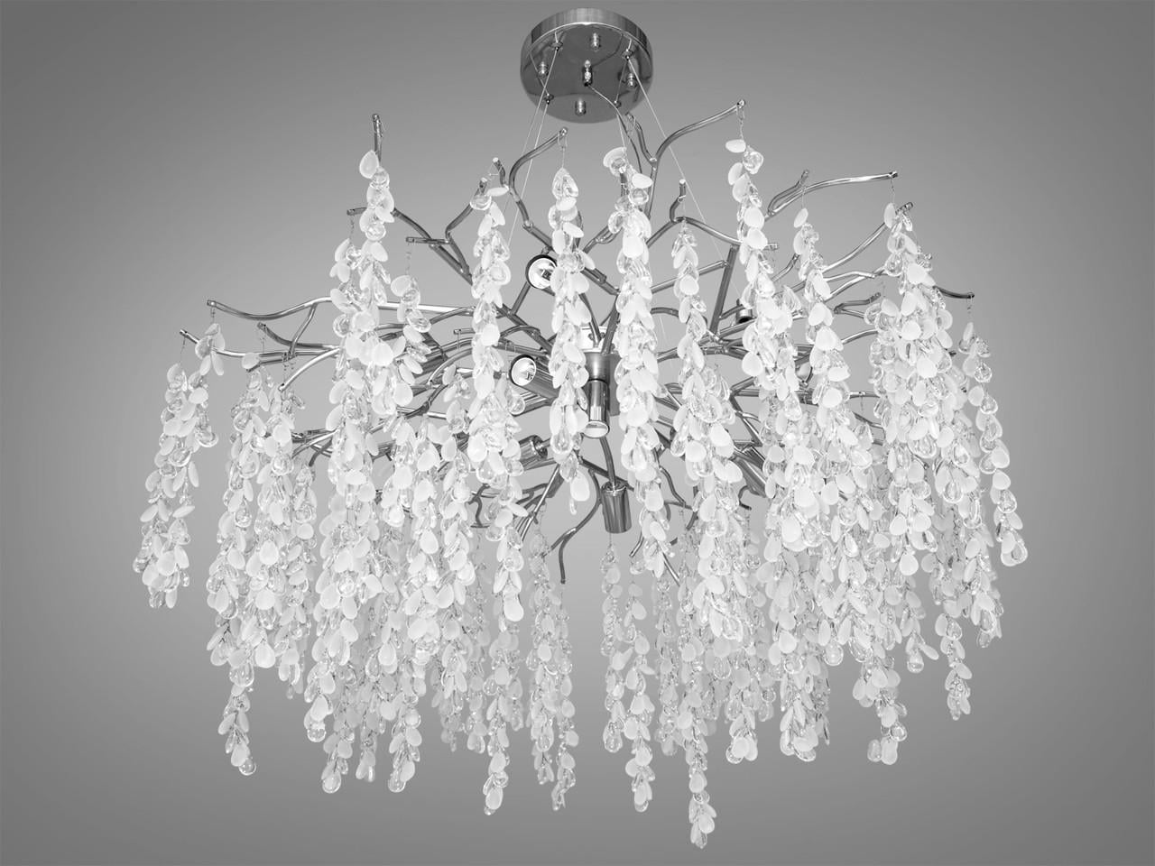 Люстра в гостиную хрустальная 603-800CH-LS Глициния на 10 ламп Хром (2172240169)