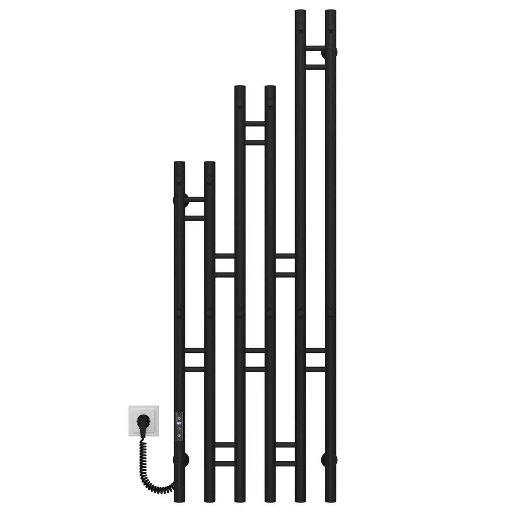 Полотенцесушитель электрический Deffi Adele П6 JD03 левое подключение нержавеющая сталь 400х1300 мм Черный (A.AD.130.40.6.EB1.L)