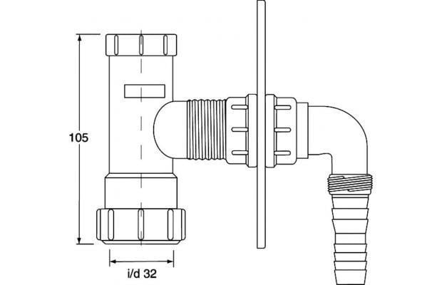 Сифон для пральної машини Mcalpine з металевою накладкою вихід 32 мм (HC14WM32) - фото 2