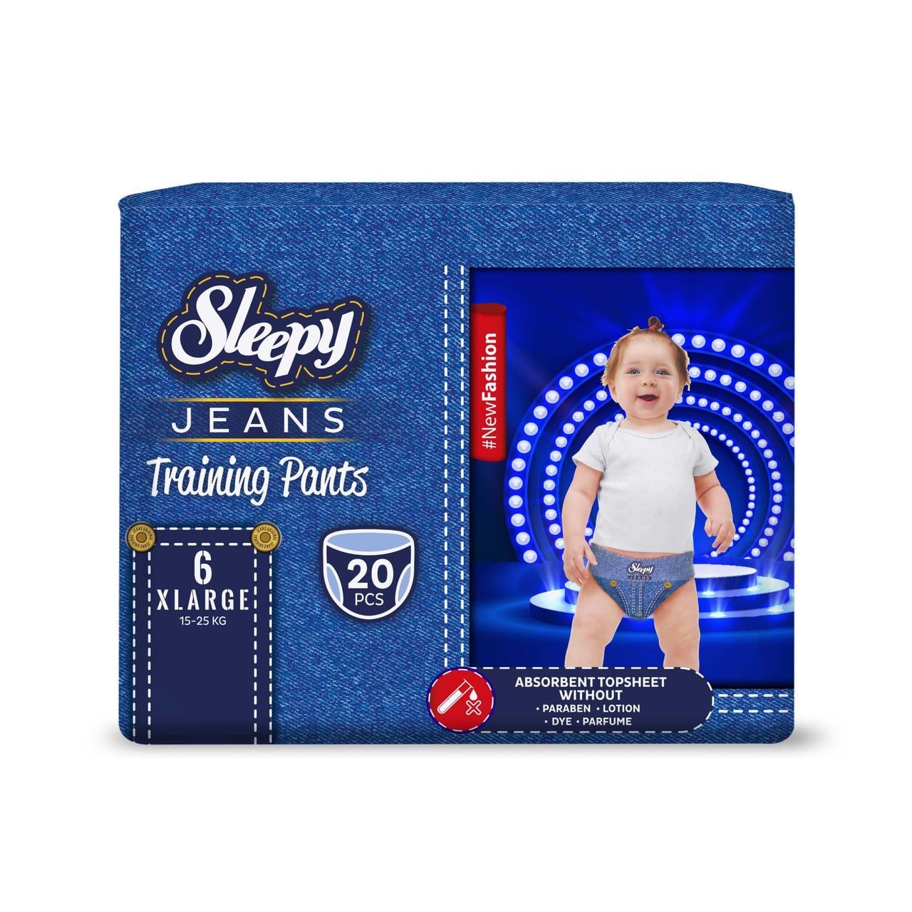 Подгузники-трусики детские Sleepy Jeans XL 6 (15-25 кг) 20 шт.