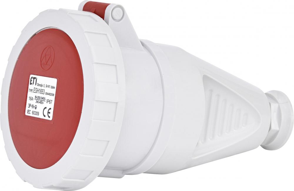 Силовая розетка ETI ESH-1653 3P+N+PE 16А 400 В переносная IP67 Красный (4482008)