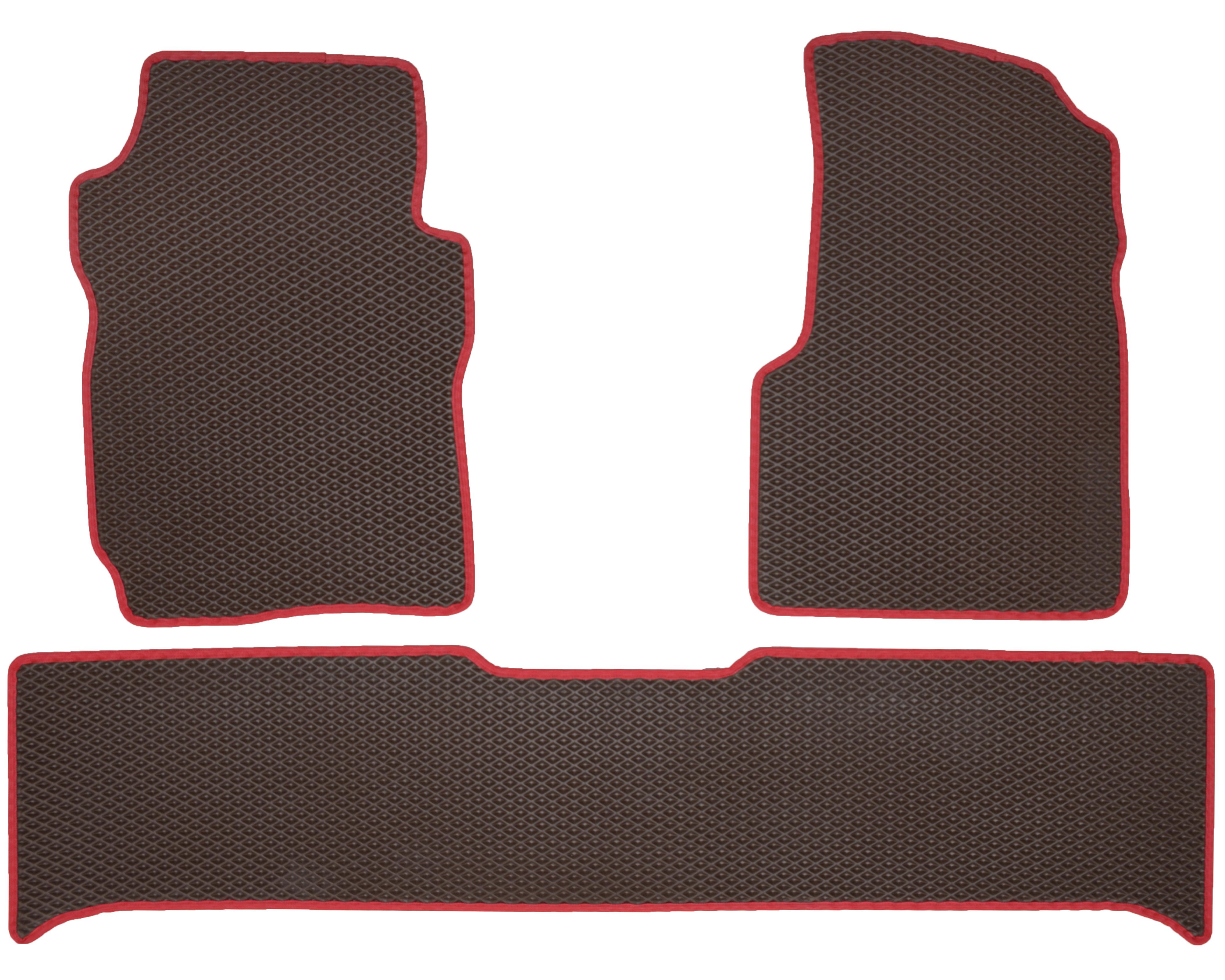 Коврики в салон для UAZ (УАЗ) 3163 Patriot '05-14 EVA-полимерные с красной тесьмой Коричневый (161968)