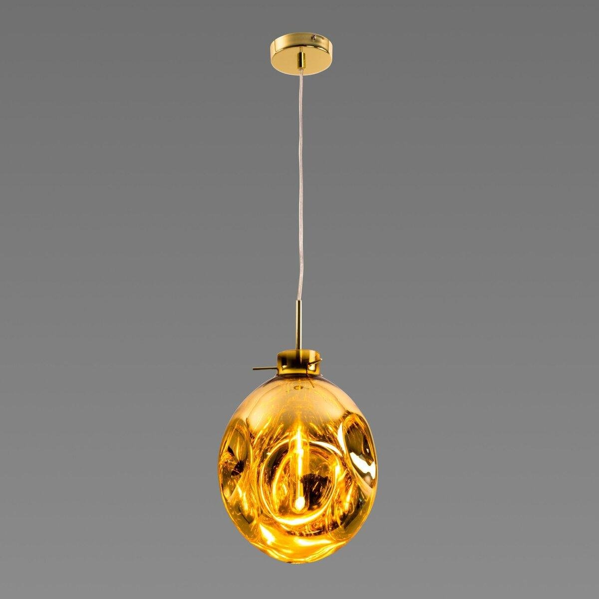 Люстра Sirius со стеклянным плафоном под лампу Е27 Золотой (Д HD77622-1)