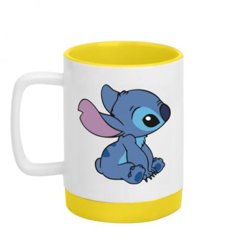 Кружка с силиконовым дном Стич 320 мл Белый с желтым (16563740-34-197923) - фото 1