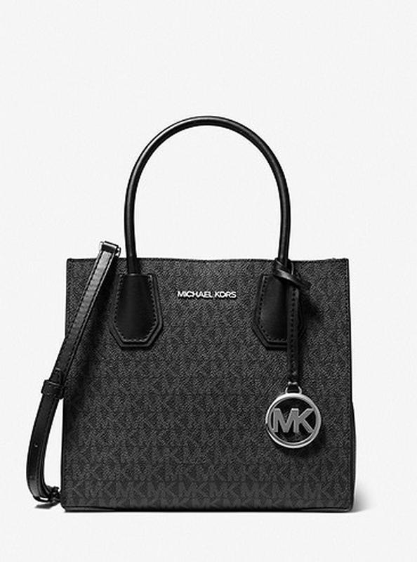 Женская сумка Michael Kors Mercer Medium Logo Black (MK-797139)