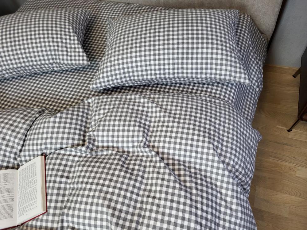 Комплект постельного белья Клеточка Turkish flannel полуторный (2011658478)