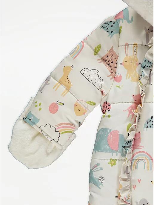 Комбинезон зимний для девочки George 62-68 см Бежевый (194806498) - фото 3