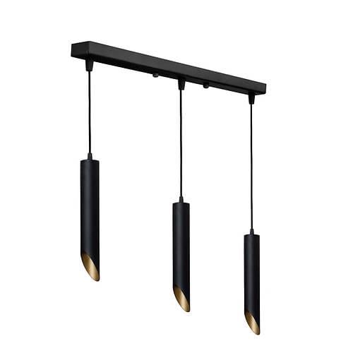 Подвесной светильник MSK Electric Slice NL-3722-3 в стиле лофт E27 40 Вт IP 20 Черный/Золотой (1269247225)