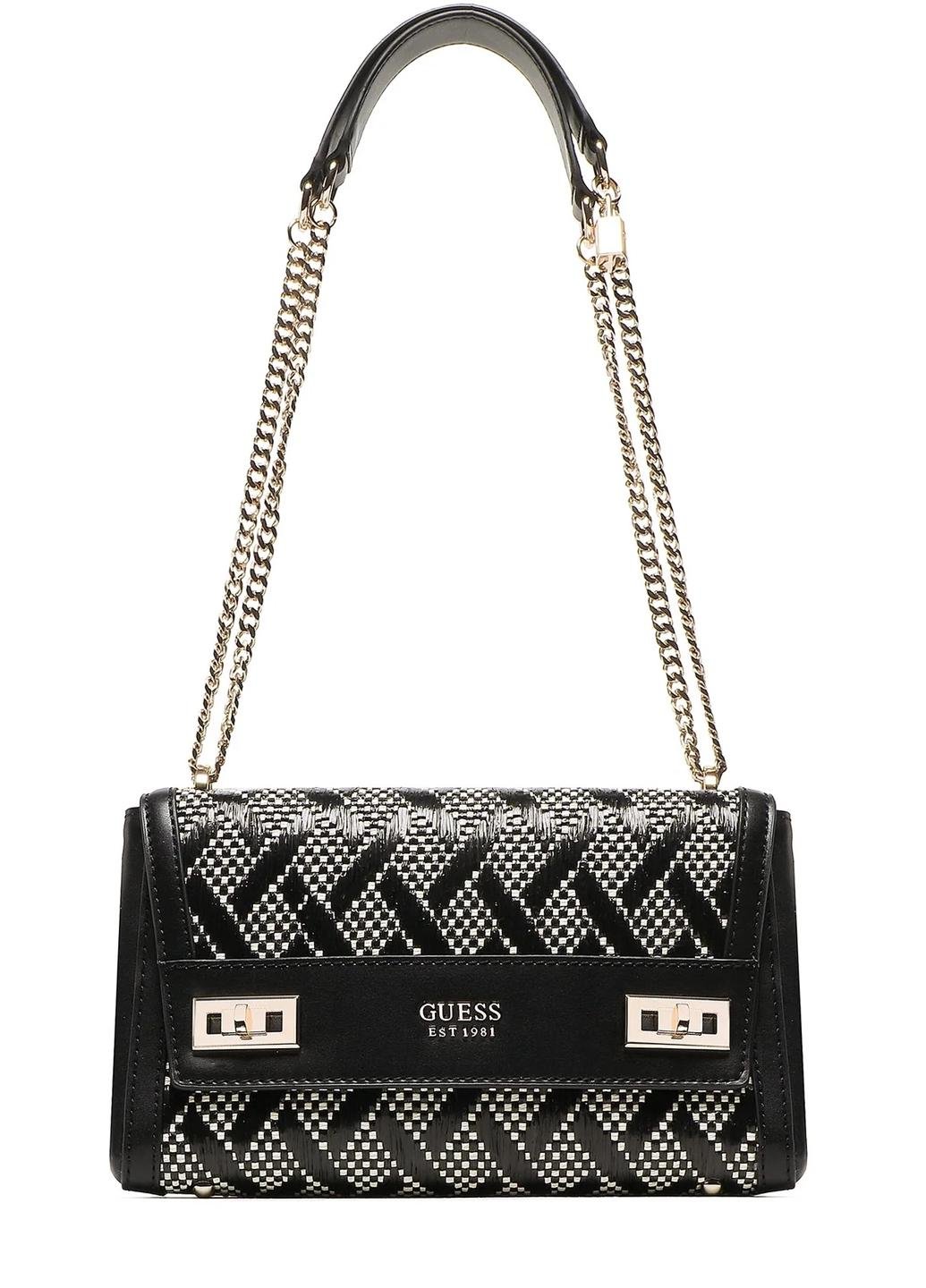 Сумка крос боді жіноча з еко шкіри GUESS KATEY FLAP SHOULDER BAG HWWR7870190-BLA Чорний