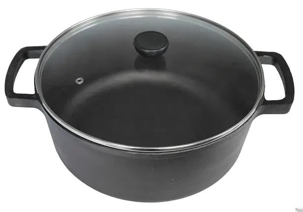 Кастрюля чугунная со стеклянной крышкой 4 л (8709722)