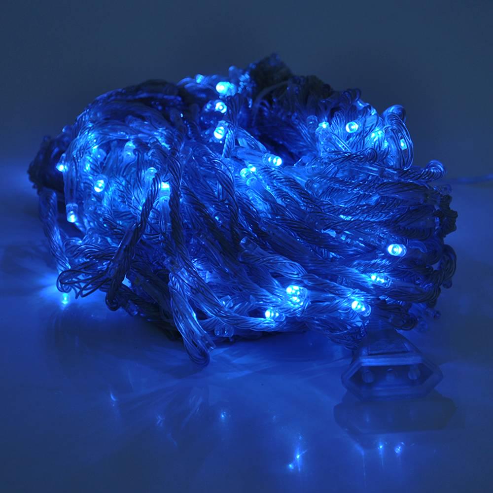 Гірлянда 500 LED Водоспад 8 режимів 3х2 м прозора ізоляція Blue