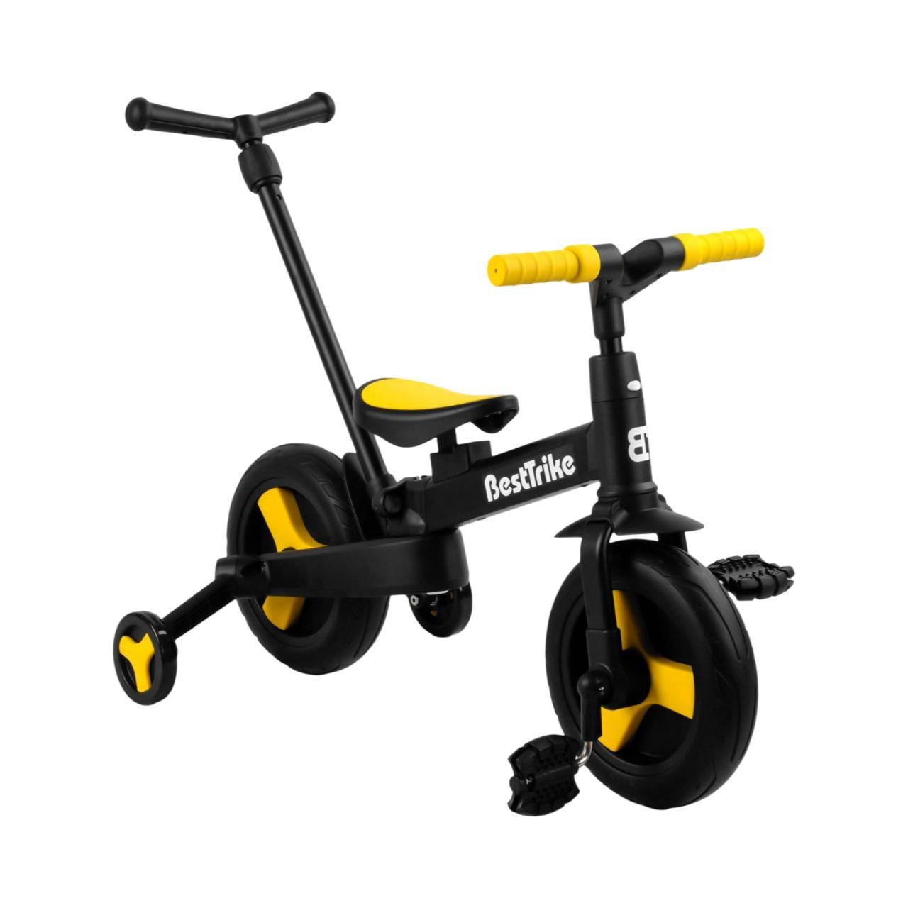 Велосипед-трансформер Best Trike 58195 колеса PU 10'' батьківська ручка/знімні педалі Жовтий (25400124)