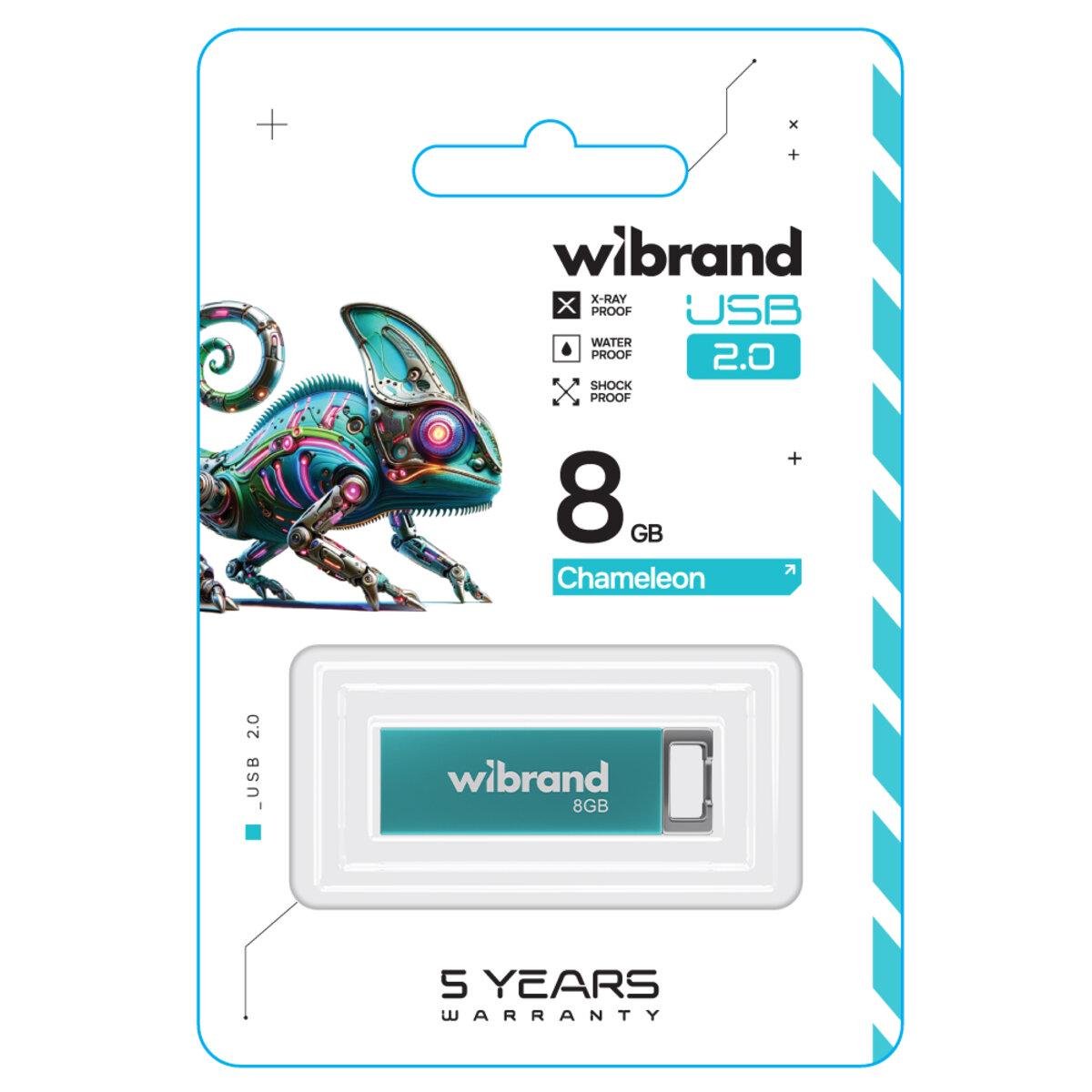 Флеш-память USB Wibrand WI2.0/CH8U6LU Chameleon 8 Гб Light Blue - фото 2